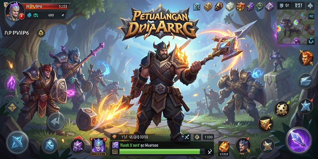 Tangkapan layar menunjukkan aksi seru dalam gameplay ARPG RPVIP6.