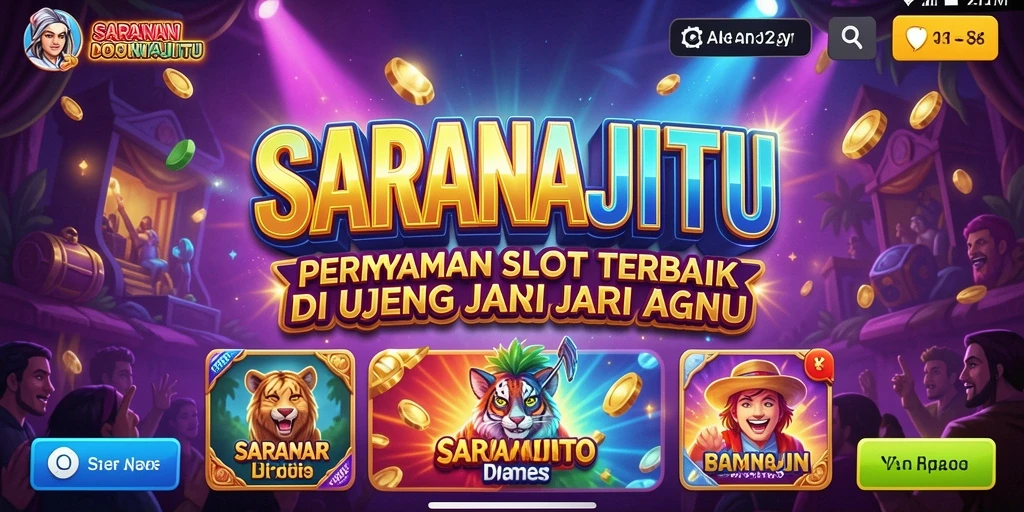 Tampilan gameplay menarik dari SARANAJITU dengan berbagai tema slot.