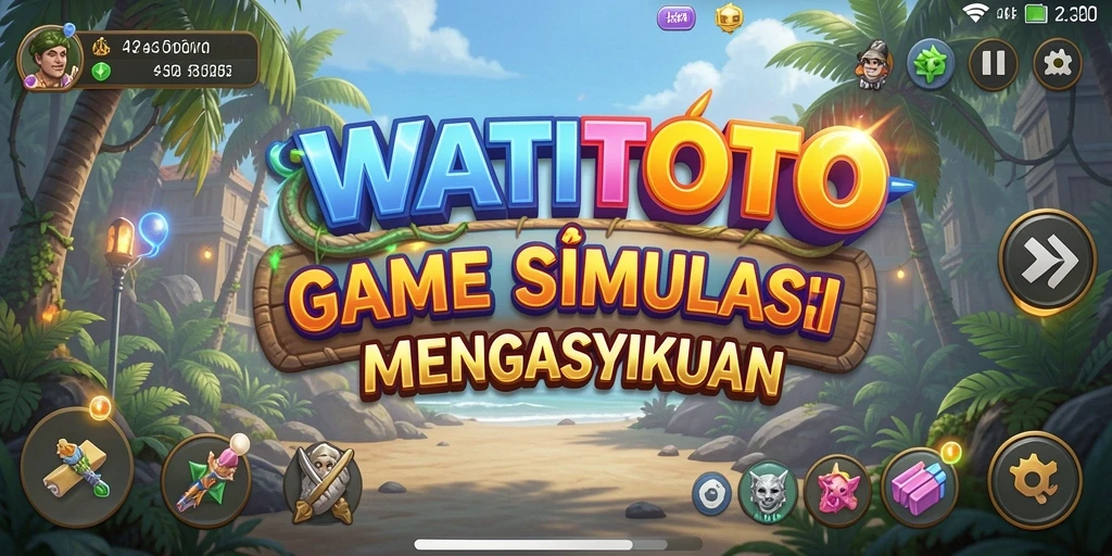 Screenshot gameplay WATITOTO yang menampilkan dunia simulasi yang indah.